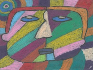 ashish & picasso - oil pastels on paper - 8x11