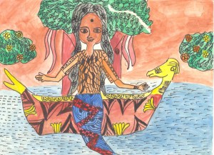 yogesh & jaysri burman - poster paints on paper - 8x11